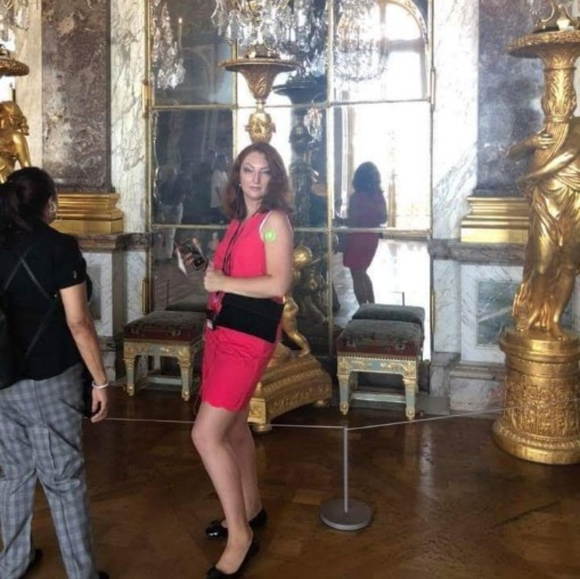 Fuchsia stretching cotton mini dress size 8 - Picture 4 of 9